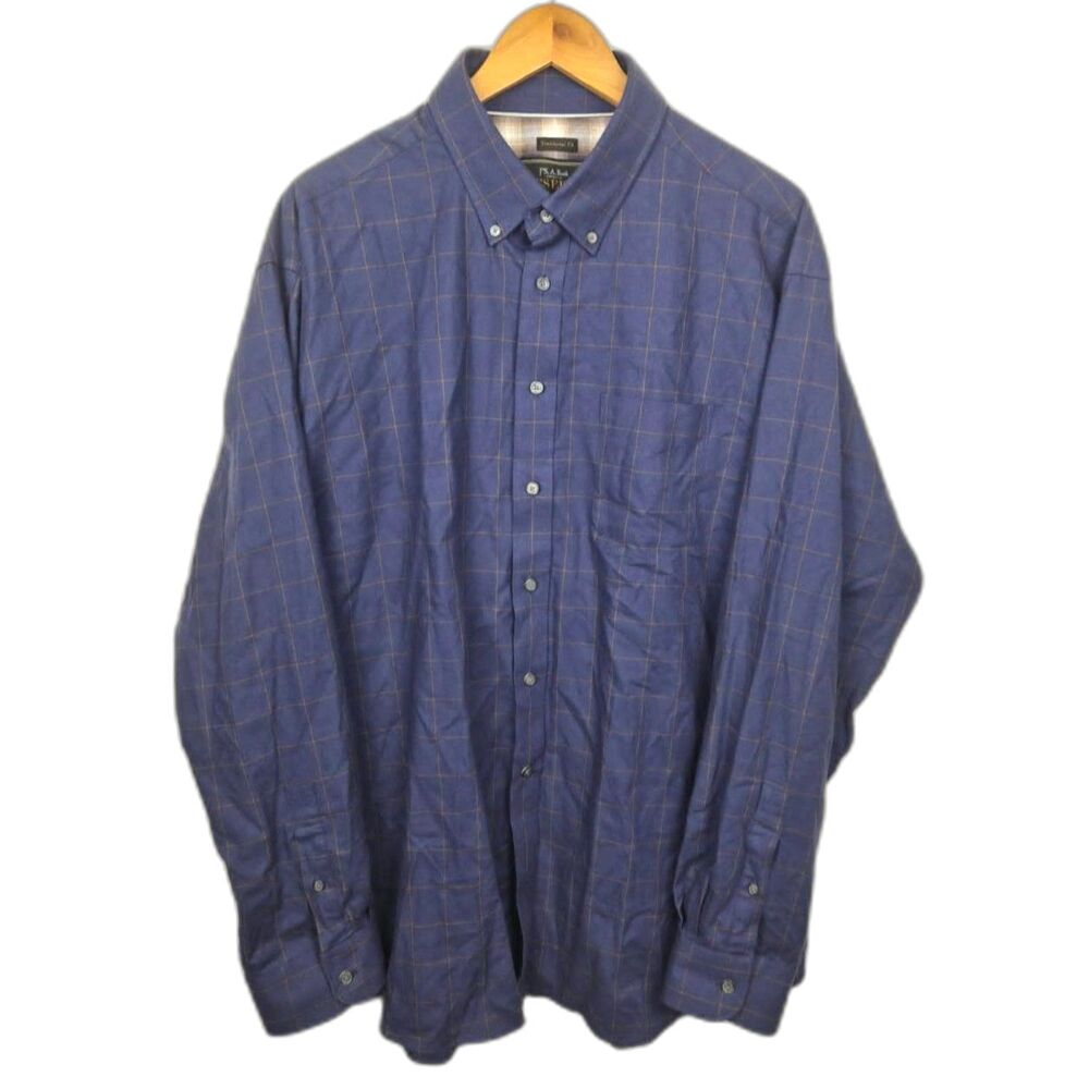 Cashmere Blend Jos A Bank Reserve XL Sport Shirt Windowpane Traditional Fit